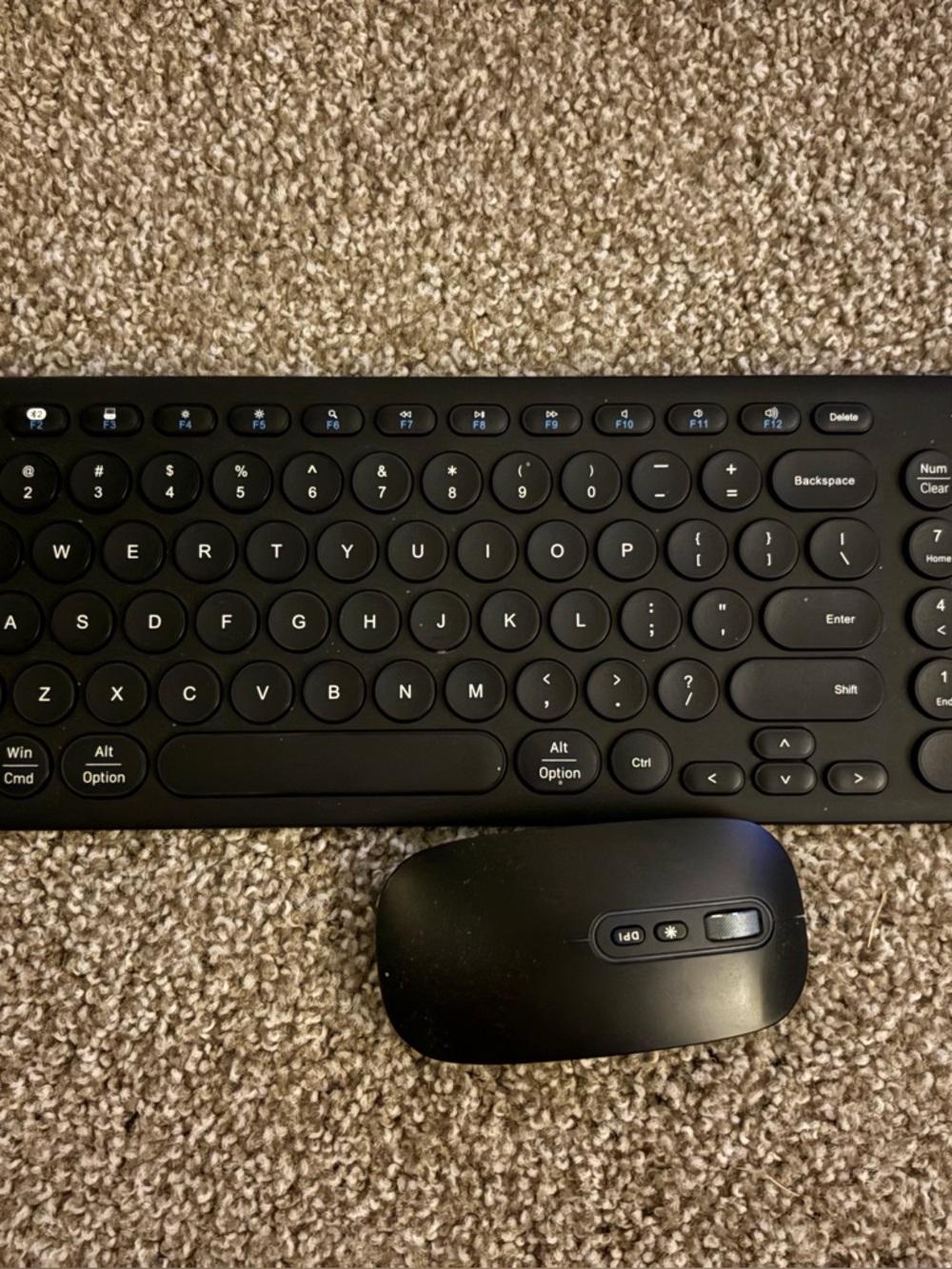 Wireless Black Keyboard and Mouse Set - Compact Bluetooth Combo